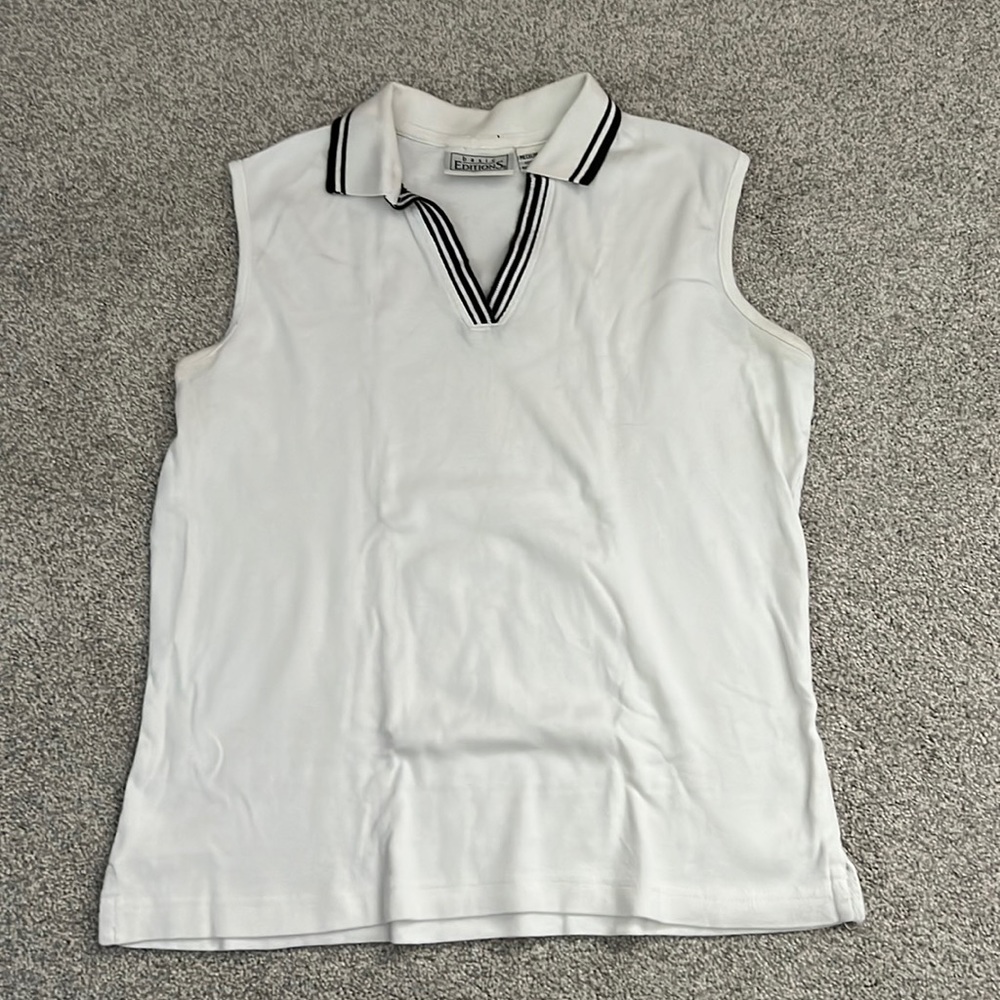 White women’s medium Basic Editions sleeveless vest